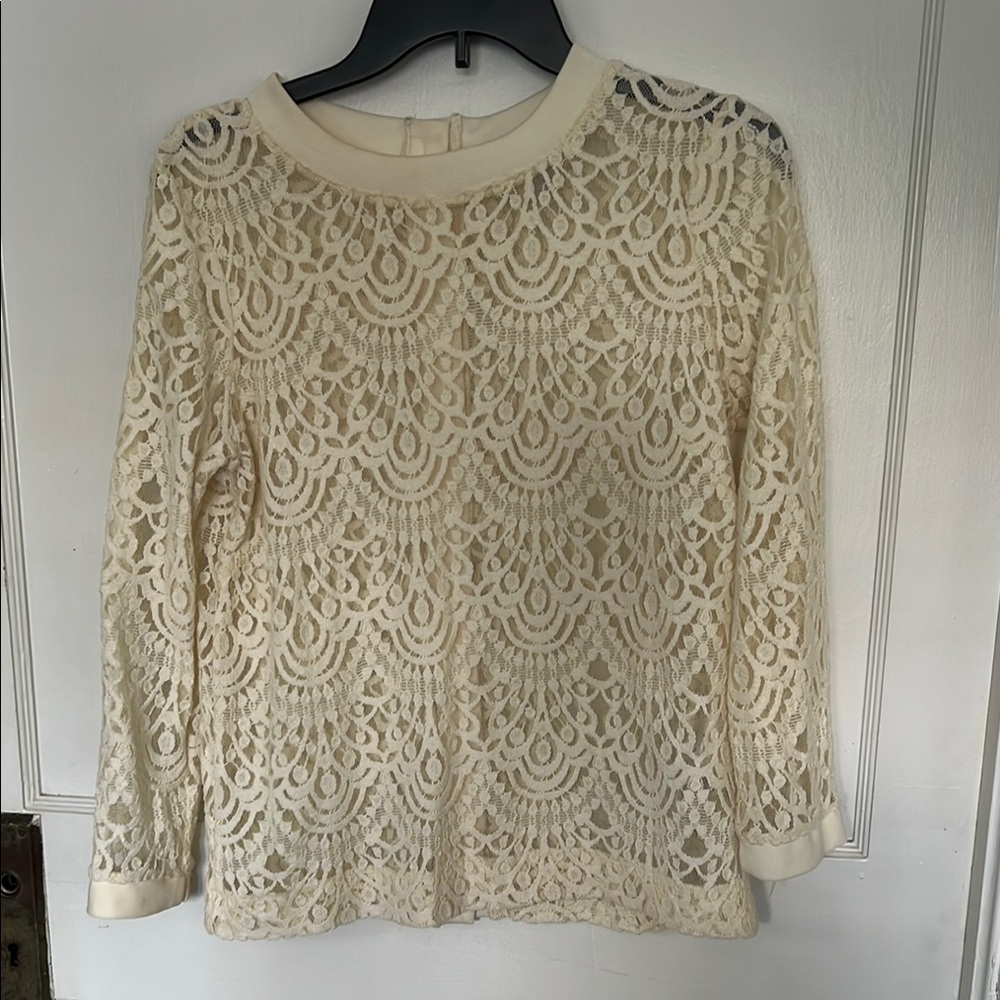 Elegant banana republic Cream Lace Women's Top